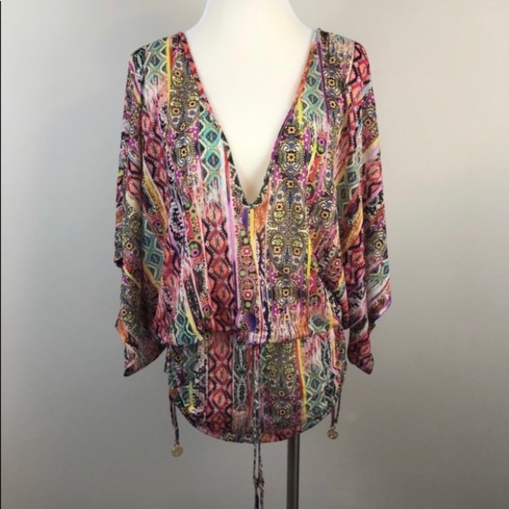 NWT Luli Fama Miami Cabana VNeck Dress My Way 0142